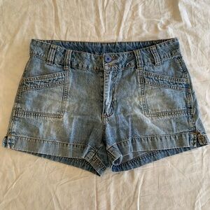 Vintage Nevada 100% Cotton Denim Baggy Jean Cargo Style Shorts Size 33